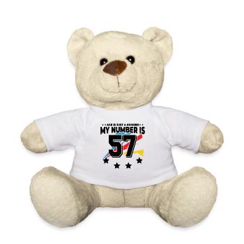 Alter Ist Nur Zahl - 57. Geburtstag - Teddy - Weiß - Vorne