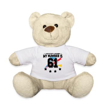 Age is just a number – 61st birthday - Teddy Bear - white - Front