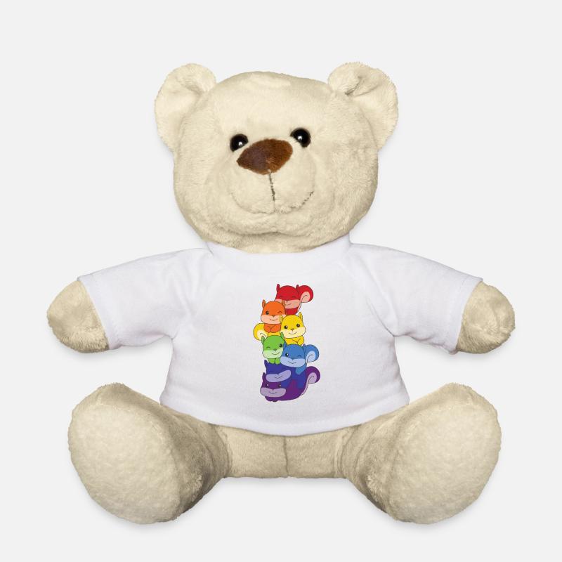 Regenbogen Eichhörnchen süße bunte Eichhörnchen - Teddy - Weiß