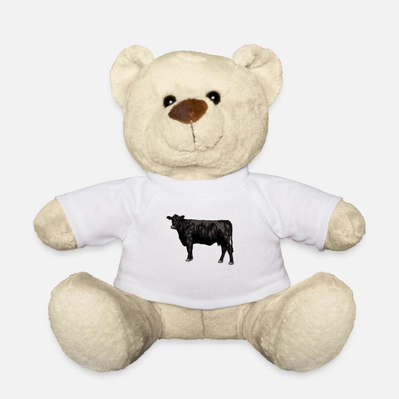 Zeichnung eines Black Angus Rind - Teddy - Weiß