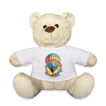 Montgolfière et coucher de soleil - Nounours - blanc - Devant