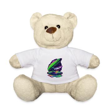 Space Bathing Alien - Teddy Bear - white - Front