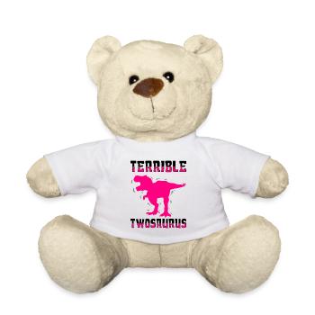 Terrifying Twosaurus - Teddy Bear - white - Front
