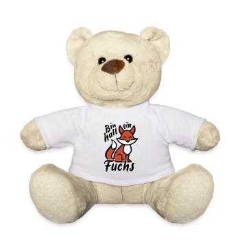 Bin halt ein Fuchs - schlau und clever - Sticker - Teddy - Weiß - Vorne