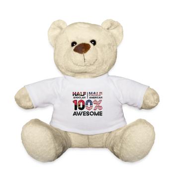 Half Angolan Angola American USA Citizenship - Teddy Bear - white - Front