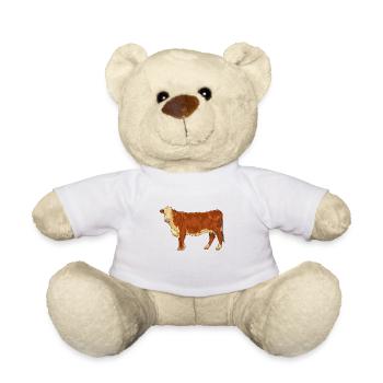 Zeichnung eines Hereford Rind - Teddy - Weiß - Vorne