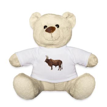 Drawing of an Ankole cow - Teddy Bear - white - Front