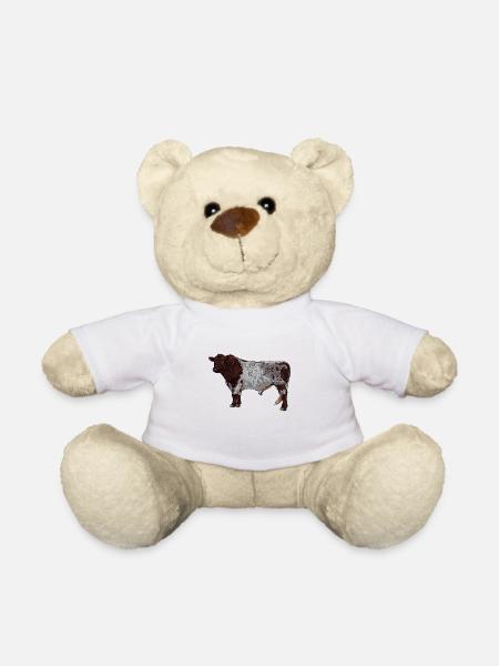 Dessin d’une vache Shorthorn - Nounours - blanc