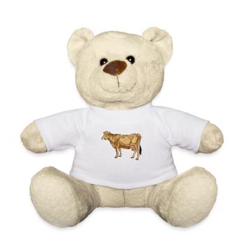 Zeichnung eines Jersey Rind - Teddy - Weiß - Vorne