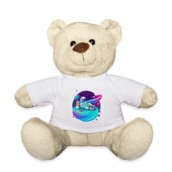 Astronaut chilling in Space - Teddy Bear - white - Front