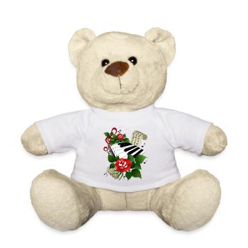 Klaviatur mit Rosen - Teddy - Weiß - Vorne