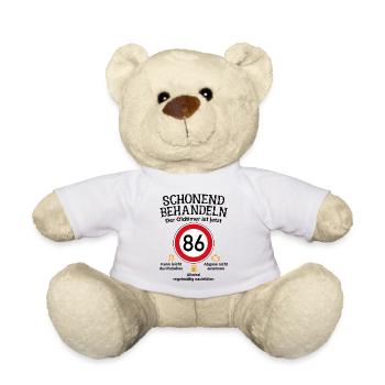 86. Geburtstag Schonend Behandeln Oldtimer Ist 86 - Teddy - Weiß - Vorne