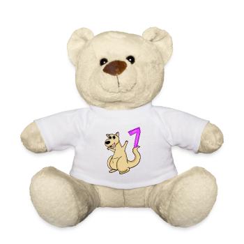 7 birthday 7 years old with animal motif - seven - Teddy Bear - white - Front