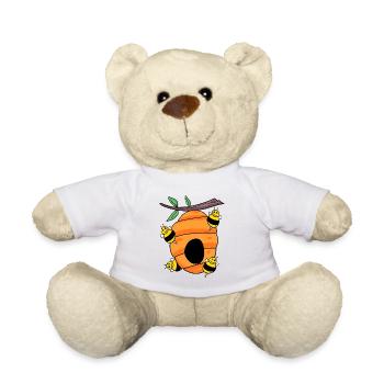 Bee bees bee nest wasps wasp nest nest - Teddy Bear - white - Front