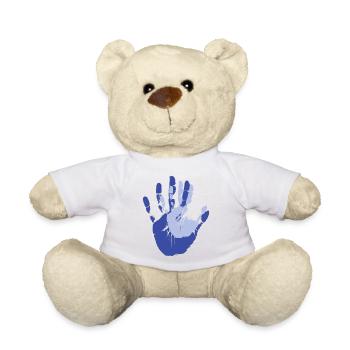 Hand in Hand abdruck Eltern mit Kind Geschenk - Teddy - Weiß - Vorne