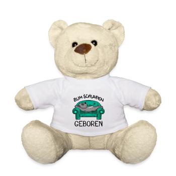 Lustiger Spruch lustige Sprüche - Schlafen - Teddy - Weiß - Vorne