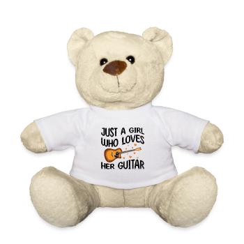 Guitariste pour les filles Femmes Enfants Guitare - Nounours - blanc - Devant
