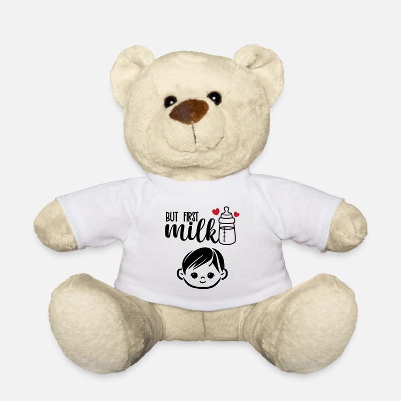 but first milk funny Baby Quotes - Teddy - Weiß