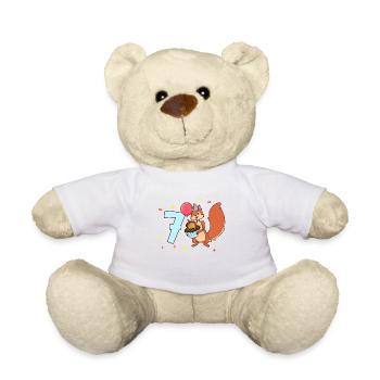 Avec écureuil - Anniversaire des enfants 7 ans - Nounours - blanc - Devant