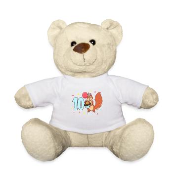 Mit Eichhörnchen - Kinder Geburtstag 10 Jahre - Teddy - Weiß - Vorne