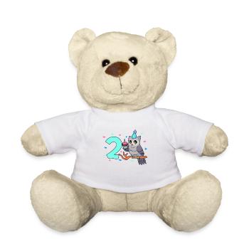 Mit Eule - Kinder Geburtstag 2 Jahre - Teddy - Weiß - Vorne