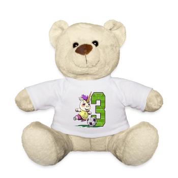 Soccer Unicorn - 3 year old girl - 3. - Teddy Bear - white - Front