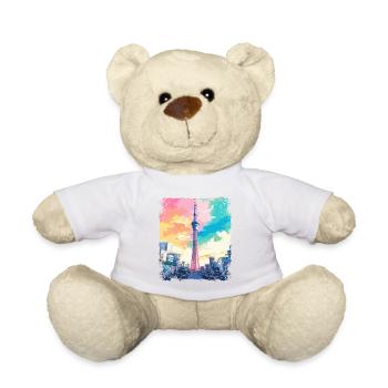 Tokyo Skytree Vaporwave Ästhetische Japanische Sehenswürdigkeit - Teddy - Weiß - Vorne