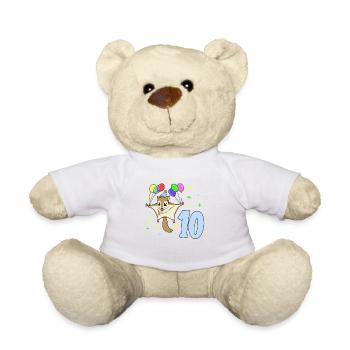 Mit Flughörnchen - Kinder Geburtstag 10 Jahre - Teddy - Weiß - Vorne