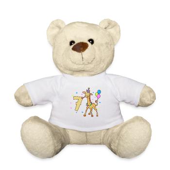 Avec Girafe - Anniversaire des enfants 7 ans - Nounours - blanc - Devant