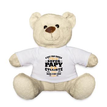Super Papy Humour Cycliste Vélo Drole Cyclisme - Nounours - blanc - Devant