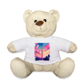 Vaporwave Skytree Tokyo Ästhetischer japanischer Anblick - Teddy - Weiß - Vorne