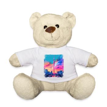 Ästhetischer japanischer Skytree Tokyo Vaporwave Sight - Teddy - Weiß - Vorne