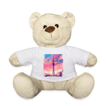 Vaporwave Ästhetischer Skytree Tokyo Japanischer Anblick - Teddy - Weiß - Vorne