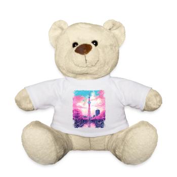 Aesthetic Skytree Tokyo Vaporwave Japanese Sight - Teddy Bear - white - Front
