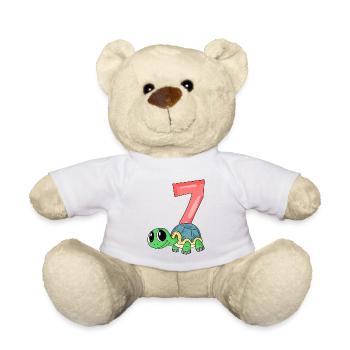 7 ans 7 ans avec motif animal - sept - Nounours - blanc - Devant