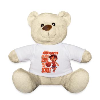 Bye Bye Kindergarten - Grundschule Kids Basketball - Teddy - Weiß - Vorne