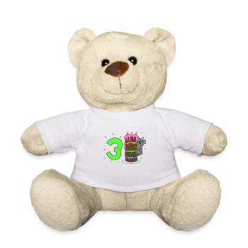 With Koala - Children's Birthday 3 Years - Teddy Bear - white - Front