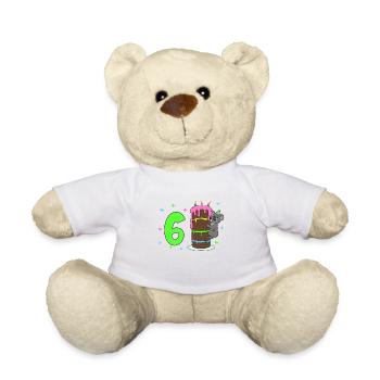 With Koala - Children's Birthday 6 Years - Teddy Bear - white - Front