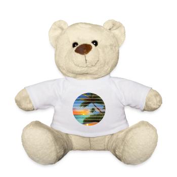 Summer Holiday Sun Palm Beach Palm Island - Teddy Bear - white - Front