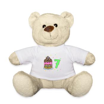 With Spider - Children's Birthday 7 Years - Teddy Bear - white - Front