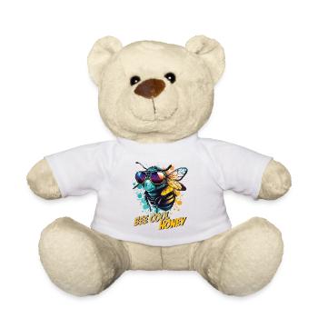 Graffiti Hummel mit Sonnenbrille Bee Cool Honey - Teddy - Weiß - Vorne