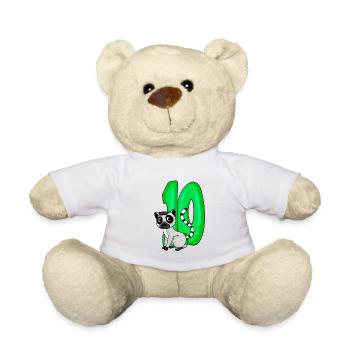 10 birthday 10 years old with animal motif - ten - Teddy Bear - white - Front