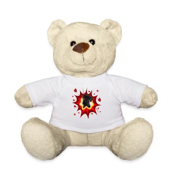 Conception de chien comique - Pow - Schnauzer géant - Nounours - blanc - Devant