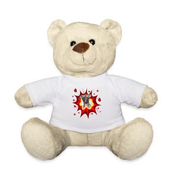 Comic Dog Design - Pow - Whippet - Teddy Bear - white - Front
