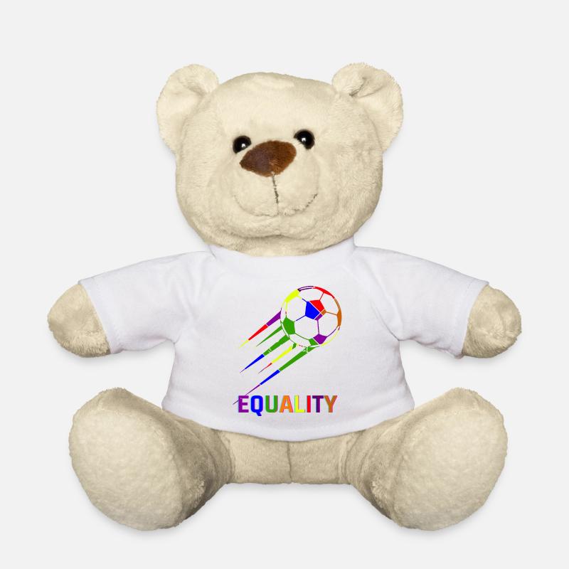 Fußball Regenbogen WM Equality - Teddy - Weiß