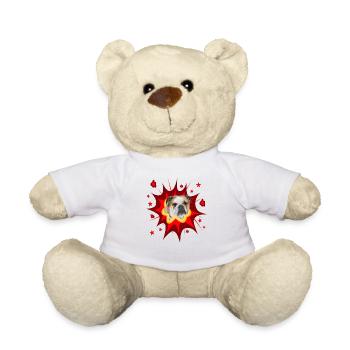 Comic Dog Design - Pow - Bulldog - Teddy Bear - white - Front