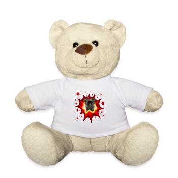 Comic Dog Design - Pow - Affenpinscher - Teddy Bear - white - Front