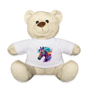 Horse Pony Equestrian Artwork Horse Fans Design - Teddy Bear - white - Front