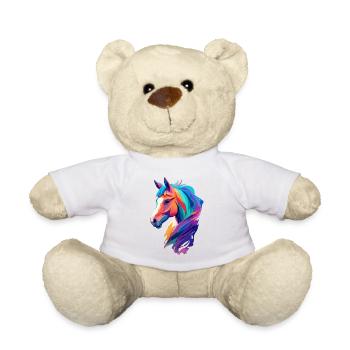 Horse Paint Splash Pony Rider Equestrian Design - Teddy Bear - white - Front