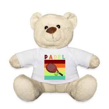 Padel Paddel Schläger Tennis Sport I Geschenk - Teddy - Weiß - Vorne